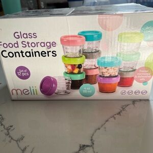 Baby Glass Food Storage Containers Set - Multicolor